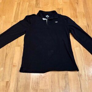 Hollister Long Sleeve Men's Polo Shirt - Black - Medium
